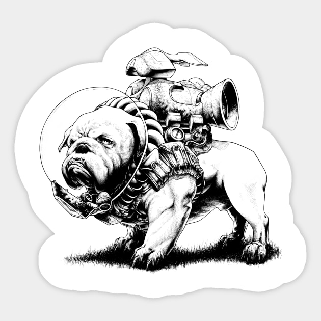 Jetpack Dog | Bulldog Sticker by gregorytitus